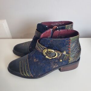 L'Artiste Georgiana Bootie Multi Color Blue Size 37
